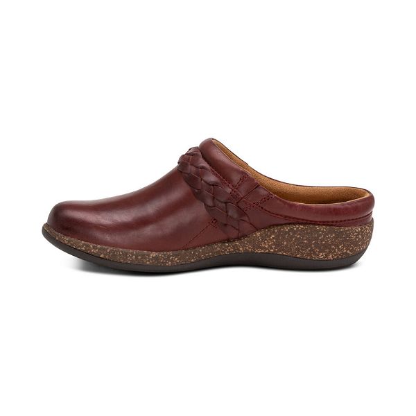 Aetrex Women's Libby Comfort Clogs Burgundy Shoes UK 0459-159